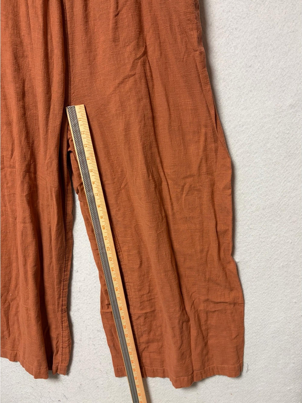 Natural Life Rust 100% Cotton Wide Leg Overalls Jumpsuit Size L Boho Lagenlook - Picture 10 of 10